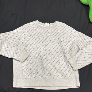 Champion Light Gray Patterned Sweatshirt